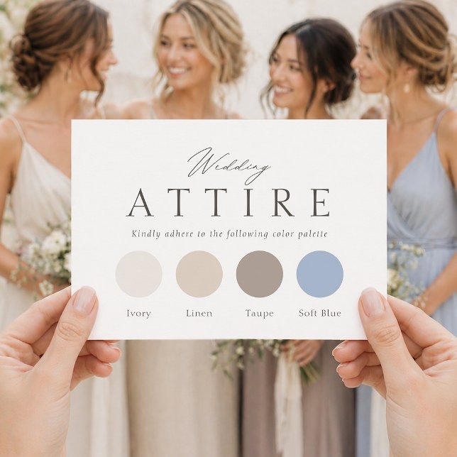 Carte de tenue de mariage élégante | Code vestimen (Créateur téléchargé)