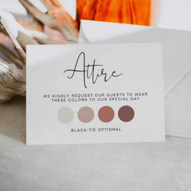 Carte de tenue de mariage, encart de code vestimen (Créateur téléchargé)