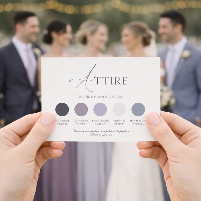 Carte de tenue de mariage florale lavande (Créateur téléchargé)