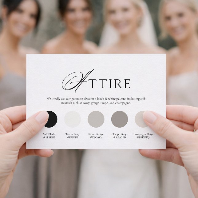 Carte de tenue de mariage noir et blanc (Créateur téléchargé)