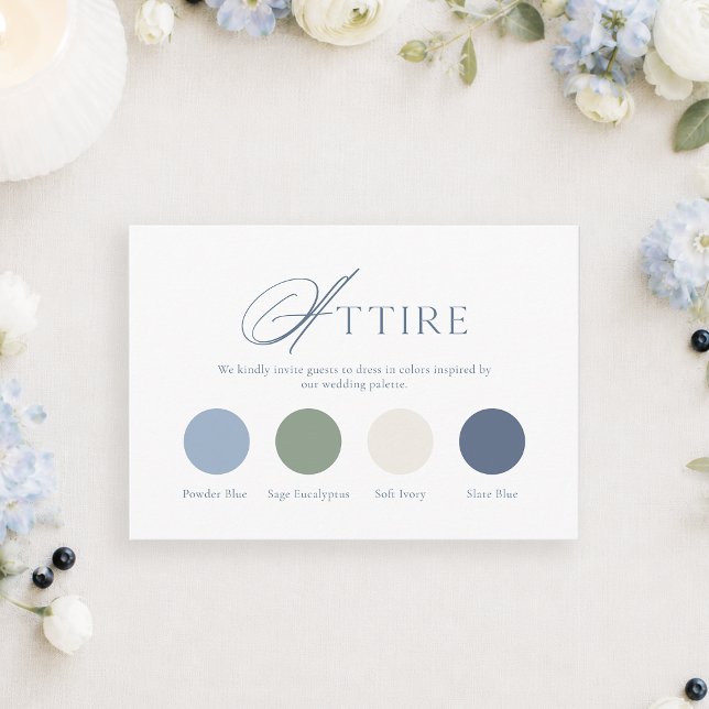 Carte de tenue de mariage poussiéreuse bleue scand (Créateur téléchargé)