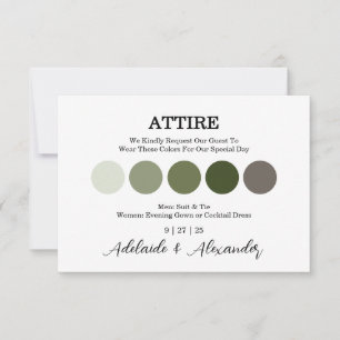 Carte de tenue de mariage rustique bois forêt vert