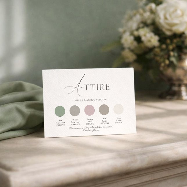 Carte de tenue de mariage vert sauge (Créateur téléchargé)