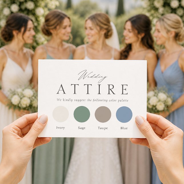 Carte de tenue de mariage vert sauge (Créateur téléchargé)