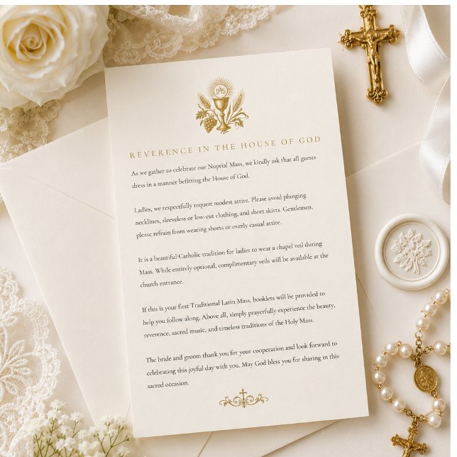 Carte de tenue de soirée pour mariage catholique t (Créateur téléchargé)