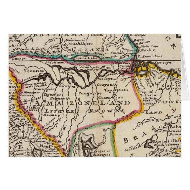 Carte de Terra Firma, Pérou, Amazone Land, Brésil (Devant horizontal)