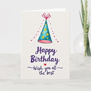 Carte de tête d'anniversaire sarcelle