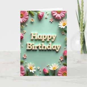 Carte de texte crémeux pour anniversaire doux