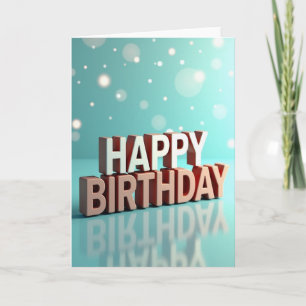 Carte de texte d'anniversaire 3D festive