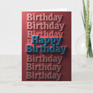 Carte de texte d'anniversaire cramoisie