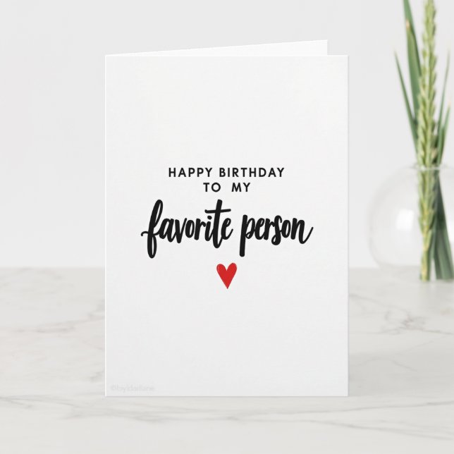 Carte de texte d'anniversaire minimaliste (Devant)