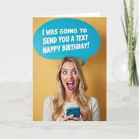 Carte de texte d'anniversaire surprise