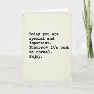 Carte de texte minimaliste pour anniversaire doux