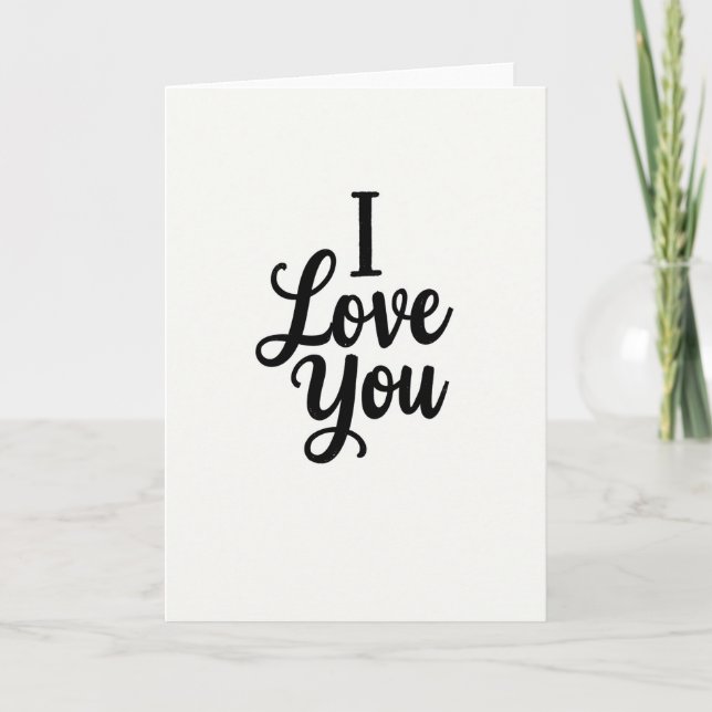 Carte de texte simple Je t'aime (Devant)