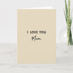 Carte de texte simple Je t'aime maman