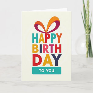 Carte de texte vibrant pour joyeux anniversaire
