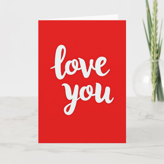Carte de texture pailletée rouge Je t'aime (Devant)