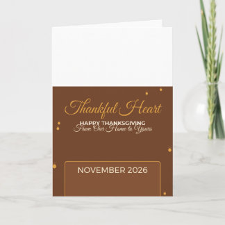 Carte de Thanksgiving Acorns Thankful Heart
