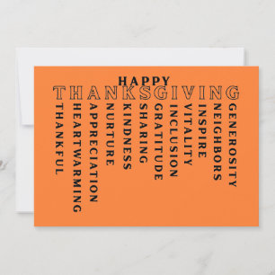 Carte de Thanksgiving acrostiche joyeuse
