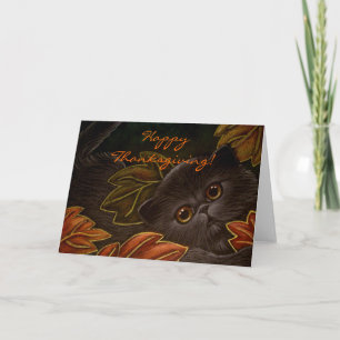 Carte de Thanksgiving CHATON NOIR