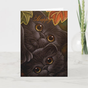 Carte de THANKSGIVING - CHATS CHATON NOIR
