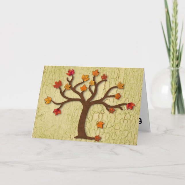 Carte de Thanksgiving d'automne avec arbre (Devant)