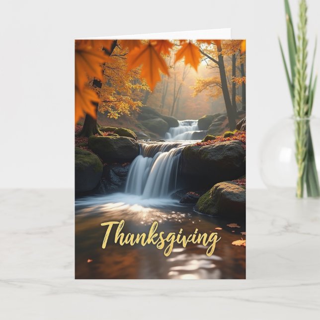 Carte de Thanksgiving dorée (Devant)