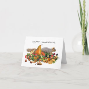 Carte de Thanksgiving Écureuils aux Marrons