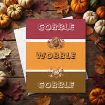 Carte de Thanksgiving Gobble Wobble Gobble écritur