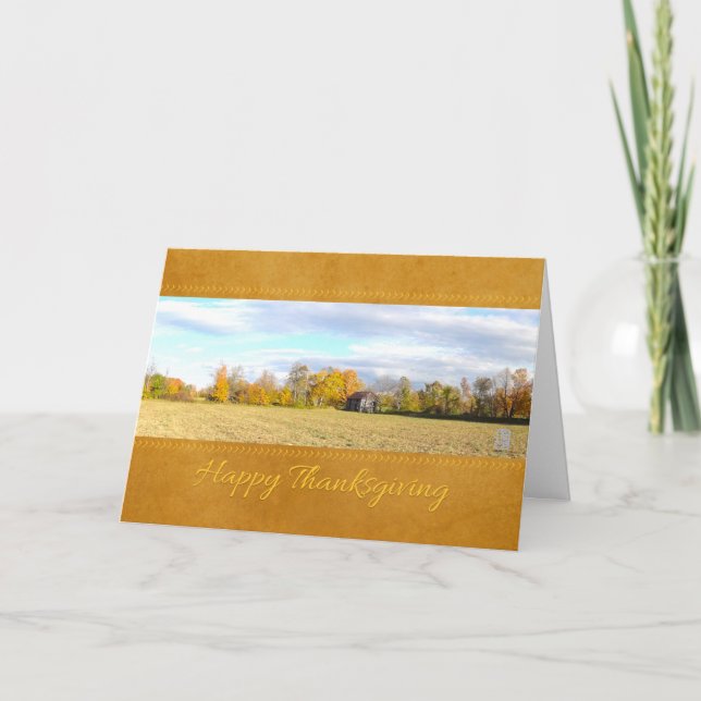 Carte de Thanksgiving Hayed Field & Barn (Devant)