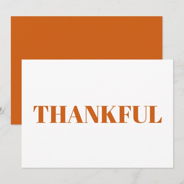 Carte de Thanksgiving moderne orange et blanc reco (Devant / Derrière)