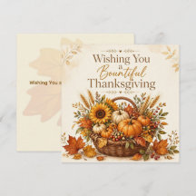 Carte de Thanksgiving personnalisée et abondante 