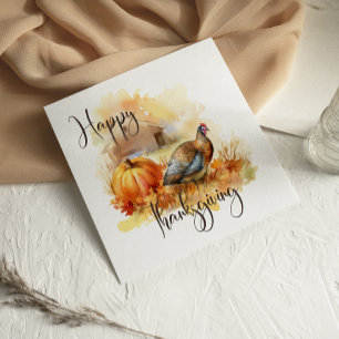 Carte de Thanksgiving Pheasant Pumpking automne he