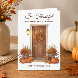 Carte de Thanksgiving pour de Merveilleux Voisins