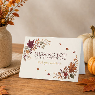 Carte de Thanksgiving pour dire qu'on vous manque