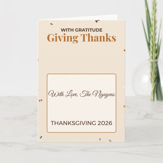 Carte de Thanksgiving pour feuilles d'automne de r (Devant)