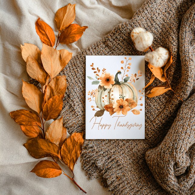 Carte de Thanksgiving Pumpkin & Petals (Créateur téléchargé)
