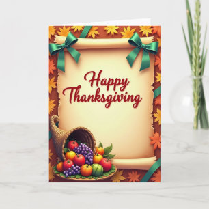 Carte de Thanksgiving rubanée