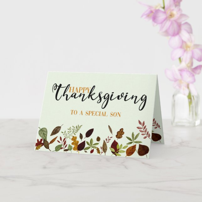 Carte de Thanksgiving Son Fall Folid (Orchidée)