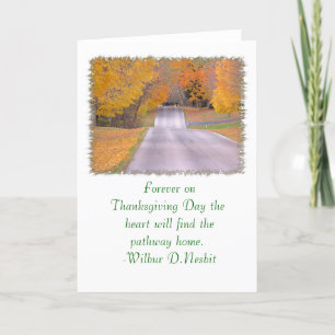 … Carte de thanksgiving, "venant à la maison "