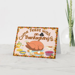 Carte de Thanksgiving : Venez festoyer avec nous