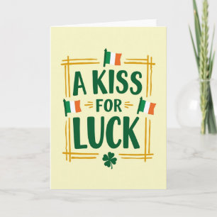 Carte de thème irlandais «Baiser de chance»