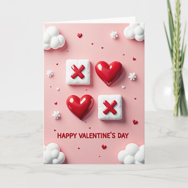 Carte de Tic Tac Toe pour la Saint-Valentin (Devant)