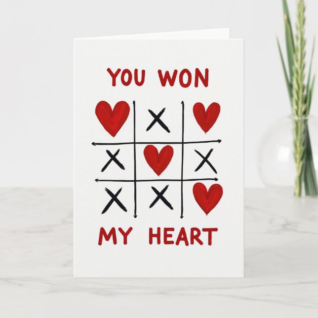 Carte de Tic Tac Toe Romantique Rouge (Devant)