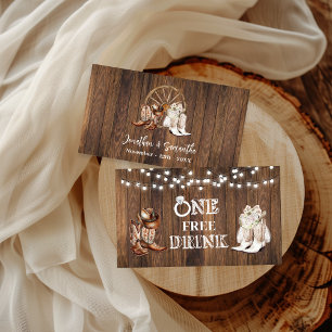 Carte de Ticket de Boisson Gratuite pour Mariage O