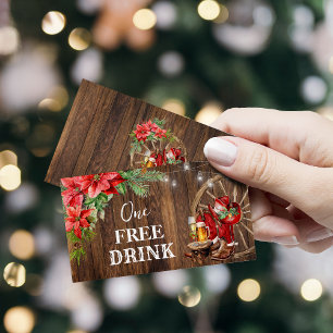 Carte de ticket de boisson gratuite pour Noël occi