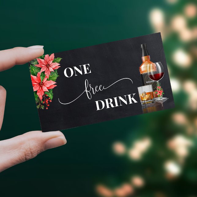 Carte de ticket de boisson gratuite pour Noël Poin (Créateur téléchargé)