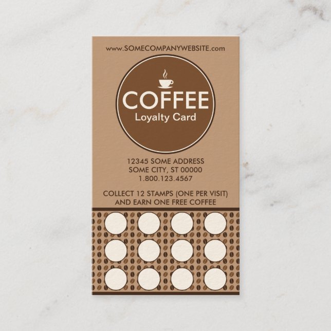 carte de timbre de fidélité au café (Devant)