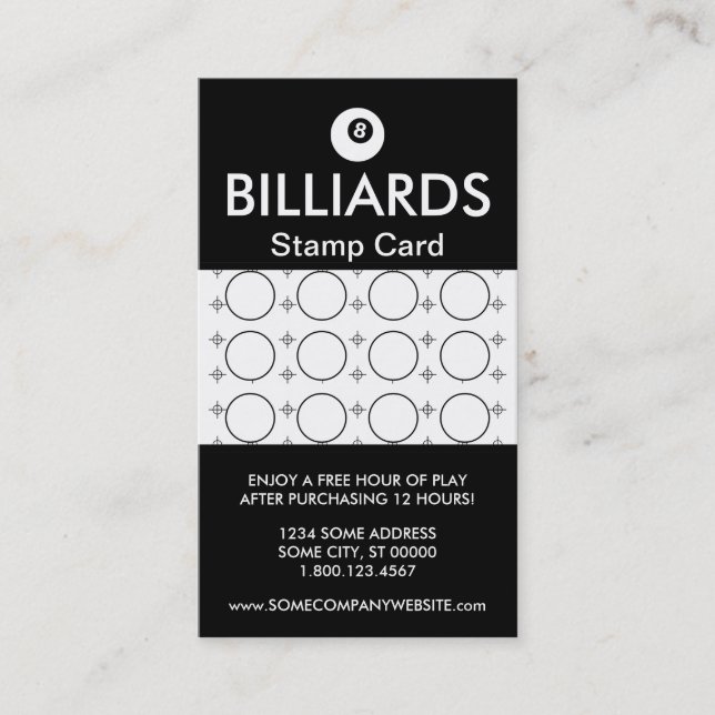 Carte de timbre de foyer de BILLARDS (Devant)