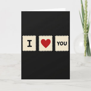 Carte de timbre « Je t'aime »